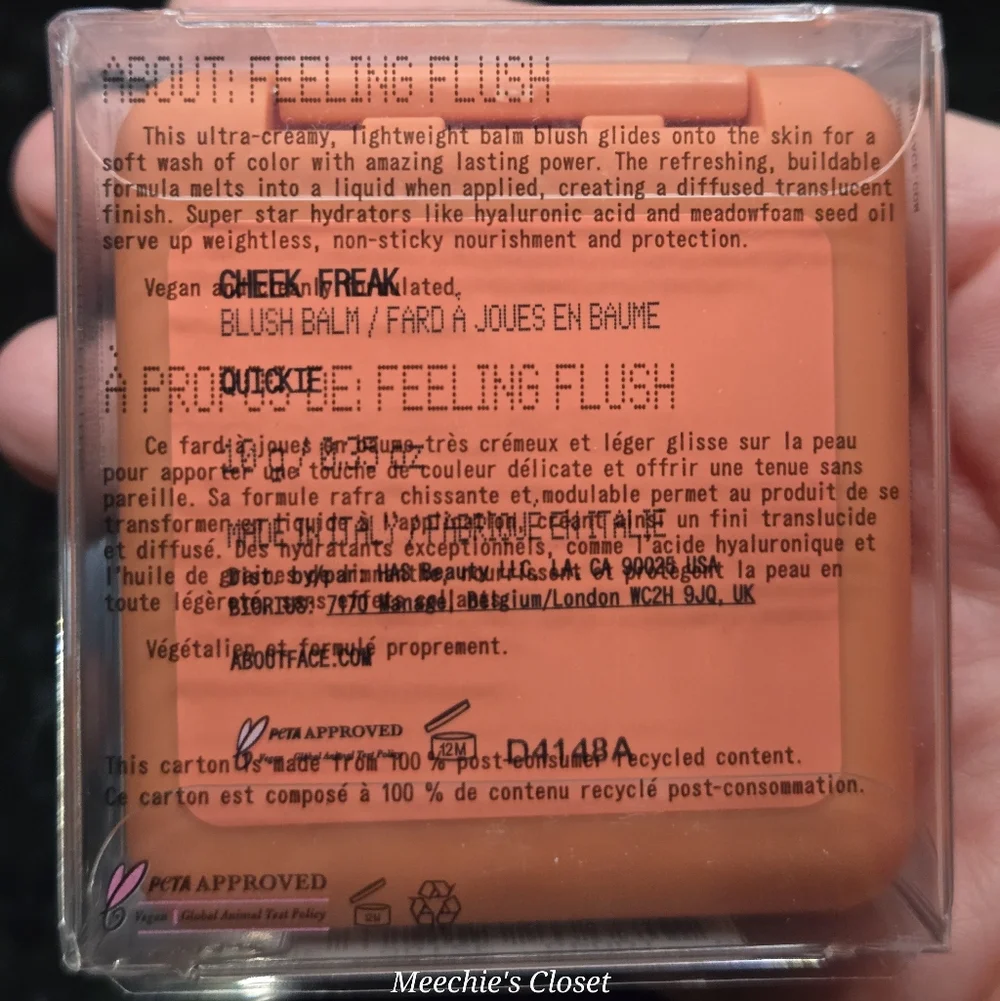 About Face Cheek Freak Blush Balm Quickie 10g/0.35 oz New In Box